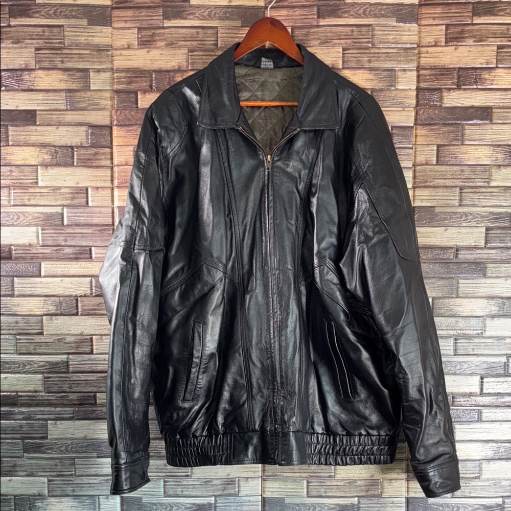 Vintage Men’s XL Irvine Park Black Leather Jacket